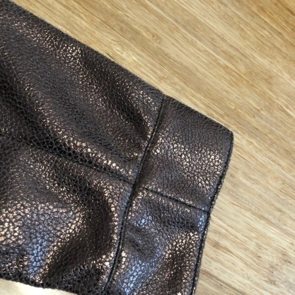Ruby‎ Rd Faux Leather Jacket Motorcycle Brown Bronze Metallic Color sz 14 Fall - Picture 6 of 14